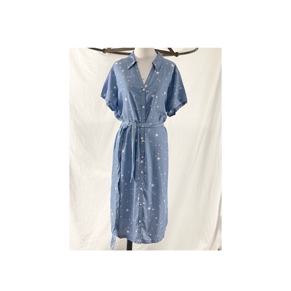 Denim Style Button Down Star Print Shirt Dress by Rock & Republic